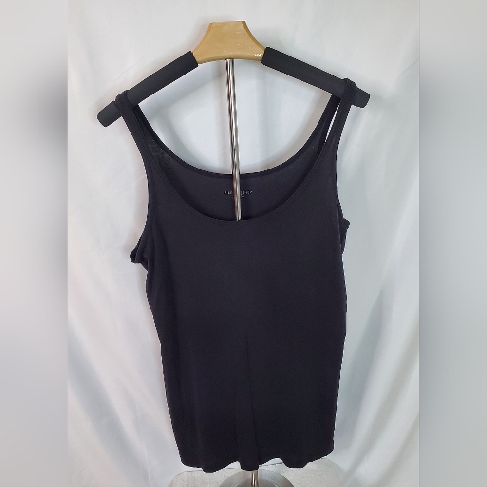 Eileen Fisher Black Fitted Sleeveless Tank Top